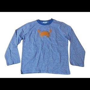 NWT Janie and Jack long sleeve strip shirt with crab